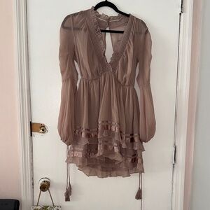 Elegant Mauve Long Sleeve dress